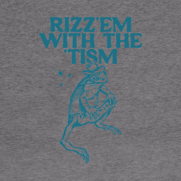 Rizz Em With The Tism Vintage T-Shirt, Retro Funny Frog Shirt, Frog Meme by Hamza Froug